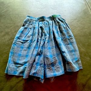 Patagonia Blue Plaid Skort, Size Small.